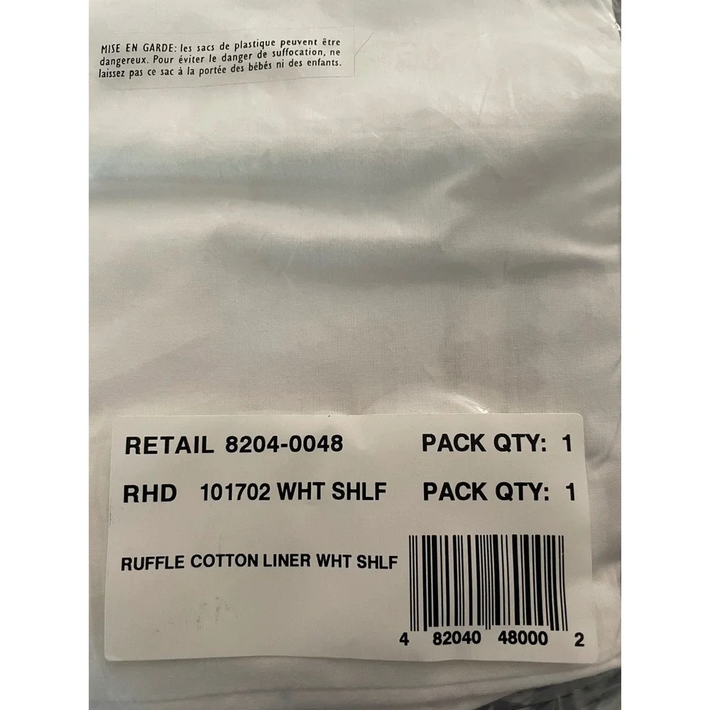 Restoration Hardware Baby & Child Ruffled Cotton Basket Liner White NEW